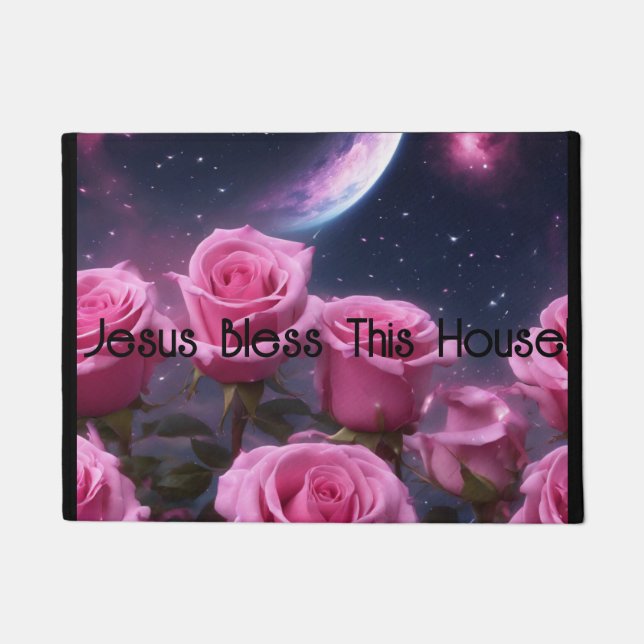 Segen Sie dieses Haus vor der Tür Fußmatte (Vorderseite)