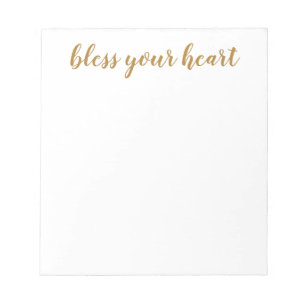 Segen Sie Ihr Herz Gold-Script Notizblock