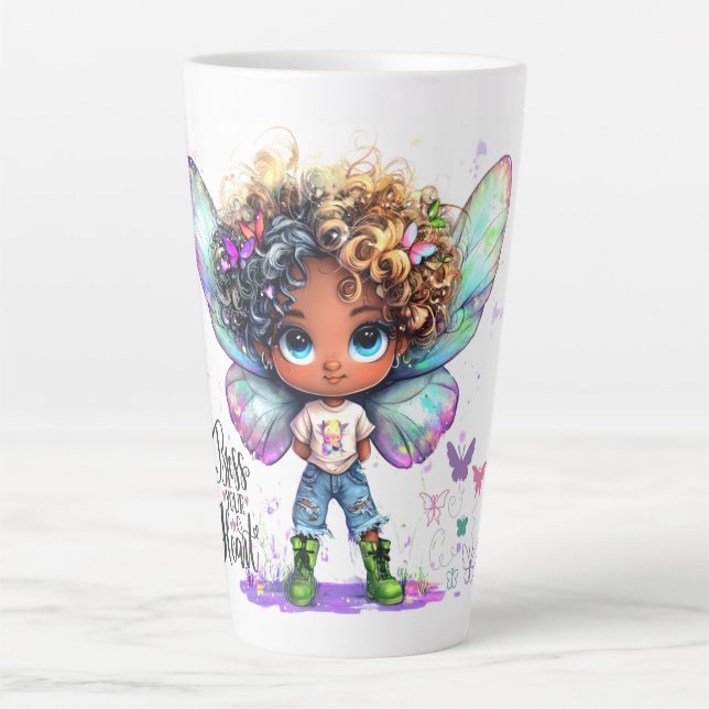 Segen Sie Ihr Herz Lil Fairy Latte Tasse (Vorderseite)