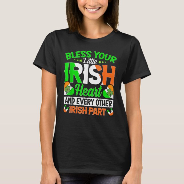 Segen Sie Ihr kleines irisches Kleeblatt St Patric T-Shirt (Vorderseite)