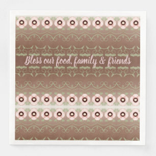 Segen Sie unsere Familie und Freunde der Lebensmit Serviette
