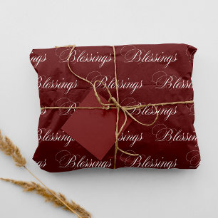 Segen Skript-Schriftart Dunkles Red Tissue Paper Seidenpapier