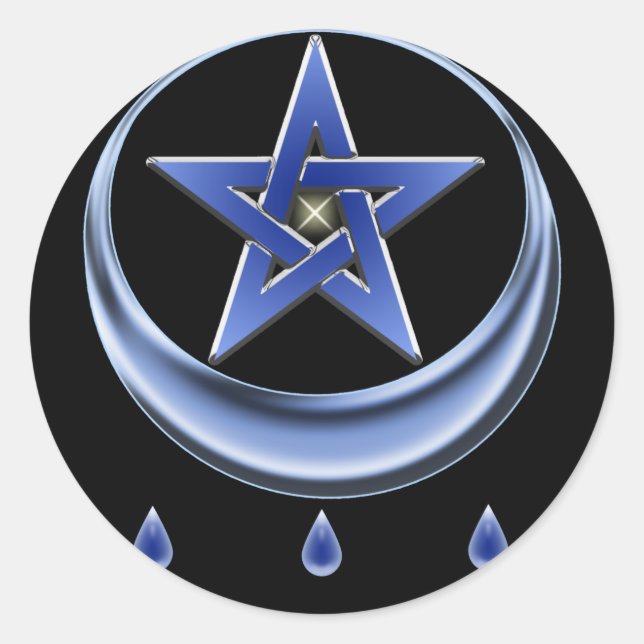 Segen-Symbol und Pentagramm-Aufkleber Runder Aufkleber (Vorderseite)