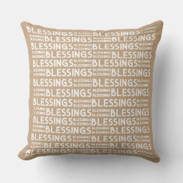 Segen typografischer Geschenke in Weiß und Beige Kissen
