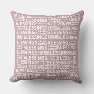 Segen Typografischer Geschenkklumpen und Cremetöne Kissen