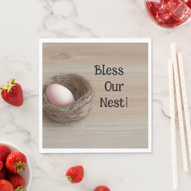 Segen unser Nest, nistendes Party Serviette (Beispiel)