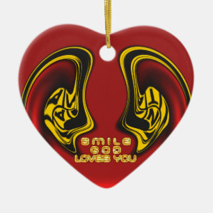 Segen von oben: Gottes Liebe spiritueller Gruß Keramikornament