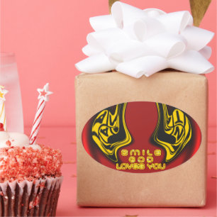 Segen von oben: Gottes Liebe spiritueller Gruß Ovaler Aufkleber