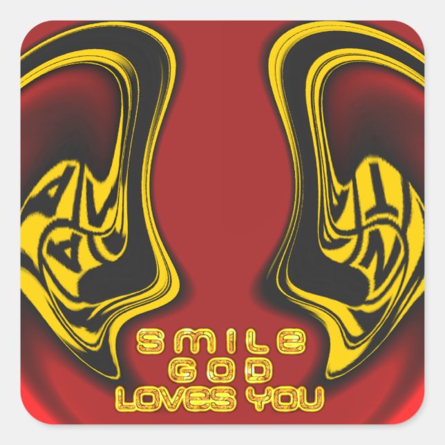 Segen von oben: Gottes Liebe spiritueller Gruß Quadratischer Aufkleber (Vorderseite)