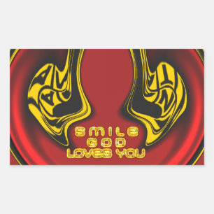 Segen von oben: Gottes Liebe spiritueller Gruß Rechteckiger Aufkleber