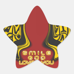 Segen von oben: Gottes Liebe spiritueller Gruß Stern-Aufkleber