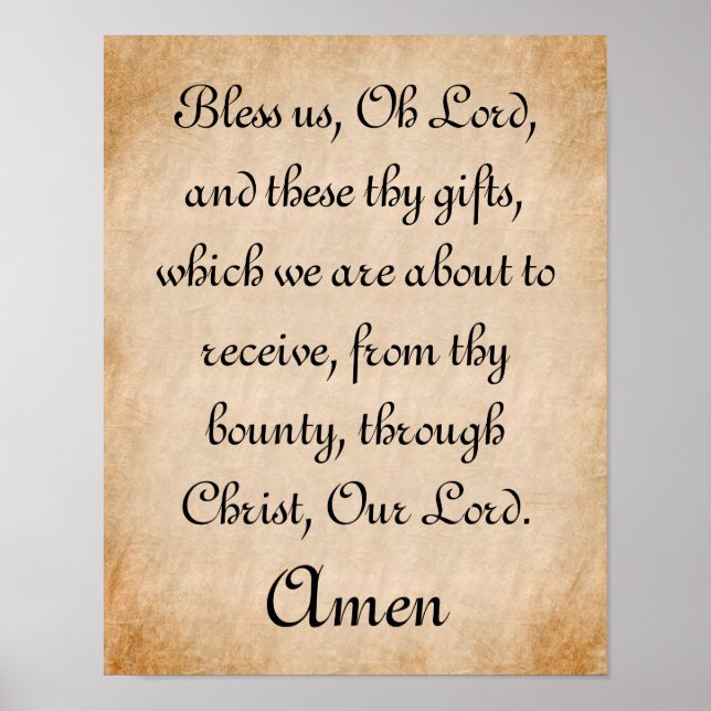 Segen wir, Oh Lord Mealtime Gebet Poster (Vorne)