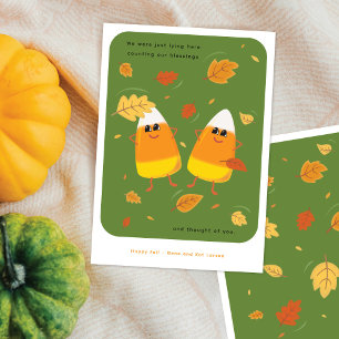 Segen zählen Süße grüne Candy Corn Herbst Feiertagskarte
