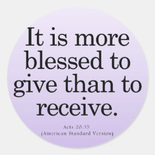 Segen, zum Taten 20-35 zu geben Runder Aufkleber