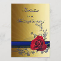 Segeneinladung mit einer Roten Rose der Liebe