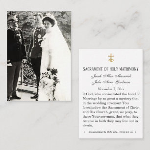 Segenskarte zur Hochzeit von Seligen Karl & Zita Platzkarte
