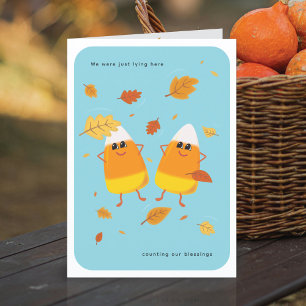 Segensrechnungen Himmelblauer Candy Corn Herbst Feiertagskarte