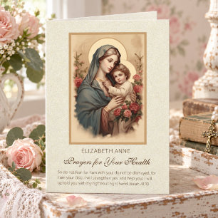 Segensreiche Jungfrau Maria Jesus Blumen Gesundhei Karte