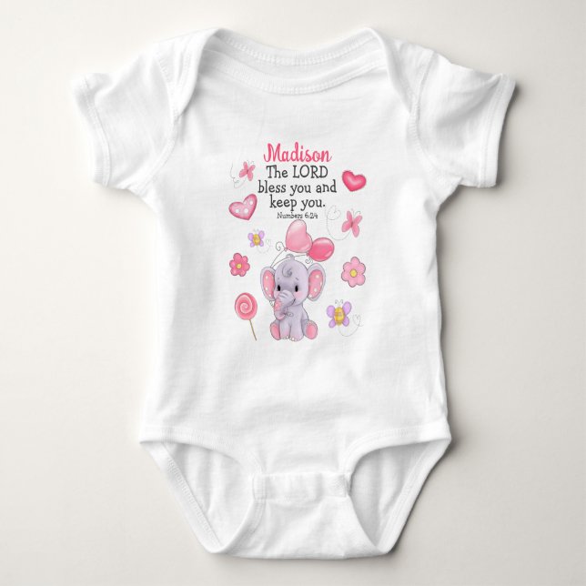 Segensschrift Baby-Mädchen-Body mit individuellem  Baby Strampler (Vorderseite)