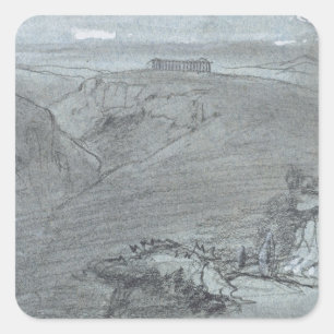 Segesta, from 'Views of Sicily' Quadratischer Aufkleber