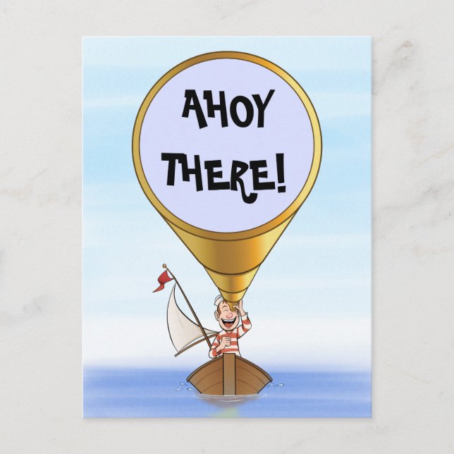 Segler mit Teleskopgrüßen Postkarte (Vorderseite)