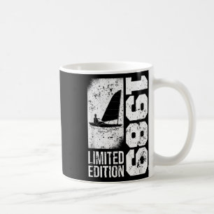 Segler Yacht-Segelschiffe Vintage 1989 Geburtstag Kaffeetasse
