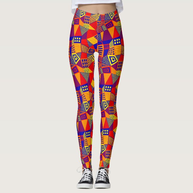 Segmentierte Abstrakt 070717 - Farben 01 Leggings (Vorderseite)