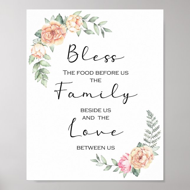 Segne das Essen vor uns Küchengebet Poster (Vorne)