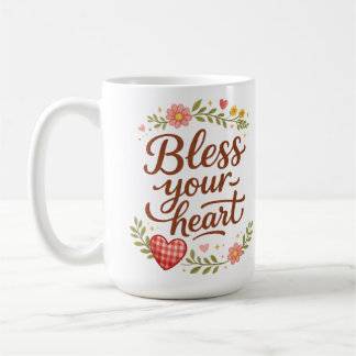 Segne Dein Herz – Grafik mit gemütlichem floralem Kaffeetasse