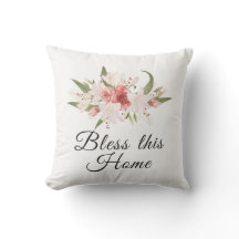 Segne dieses Zuhause Wasserfarben-Blumendesign Out