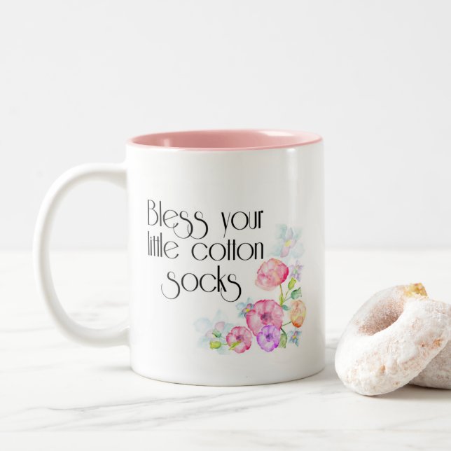Segnen Sie Ihre wenigen Baumwollsocken Zweifarbige Tasse (Mit Donut)