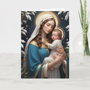 Segnende Jungfrau Maria Traditionell Katholisch Feiertagskarte