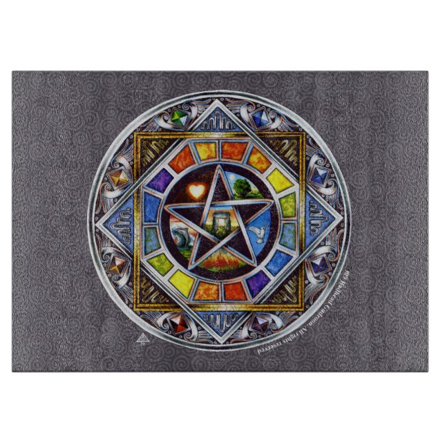 Segnung der Elemente auf der eckigen Schneideplati Schneidebrett (Vorderseite)