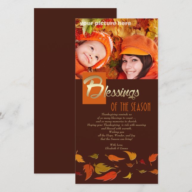 Segnungen der Saison. Erntedank-Fotokarte Feiertagskarte (Vorne/Hinten)