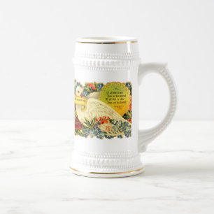 Segnungen einer Taube ~ auf weißem Stein Bierglas