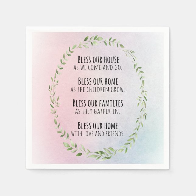 Segnungen für Ihre Zuhause und Familie Serviette (Vorderseite)