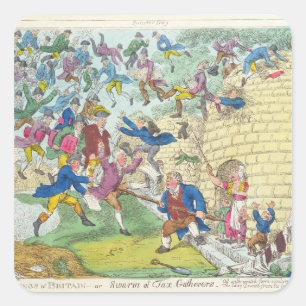 Segnungen Großbritanniens - oder Steuerschwund Quadratischer Aufkleber