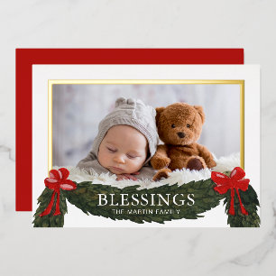 Segnungen Religiöses Weihnachtsfest Foto Folien Feiertagskarte