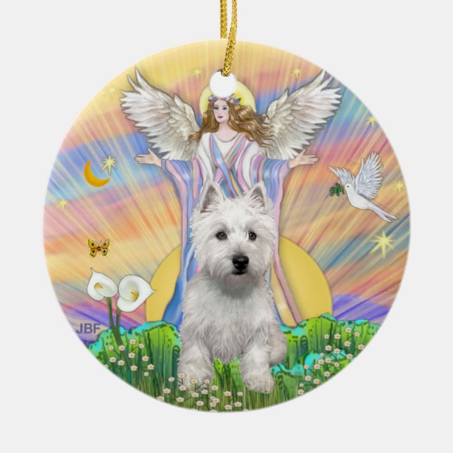 Segnungen - Westie (P) Keramik Ornament (Vorne)