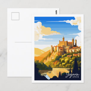 Segovia Frankreich Vintage-Reiseort-Illustration Postkarte
