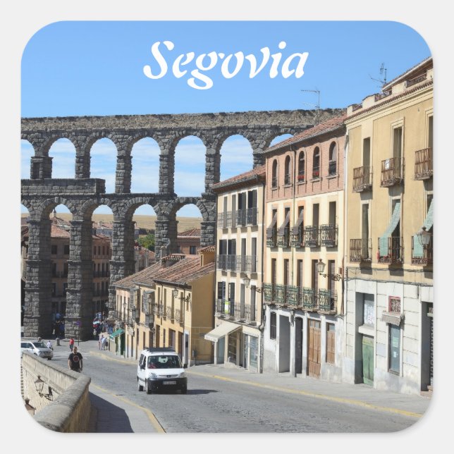 Segovia, Spanien Quadratischer Aufkleber (Vorderseite)