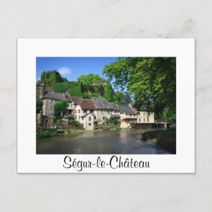 Segur-le-Chateau in Frankreich - weiße Postkarte