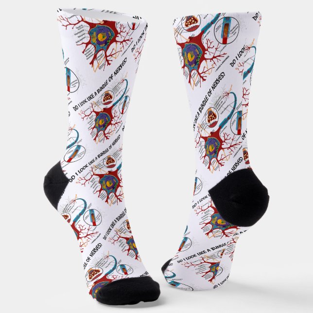 Sehe ich wie ein Bündel Nerven aus? Neuron Synapse Socken (Gewinkelt)