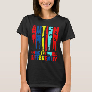 Sehen der Welt anders Puzzle Piece Autismus A T-Shirt