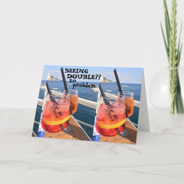 SEHEN "DOPPELT"?? FUN ADULT BIRTHDAY WISHES KARTE (Vorderseite)