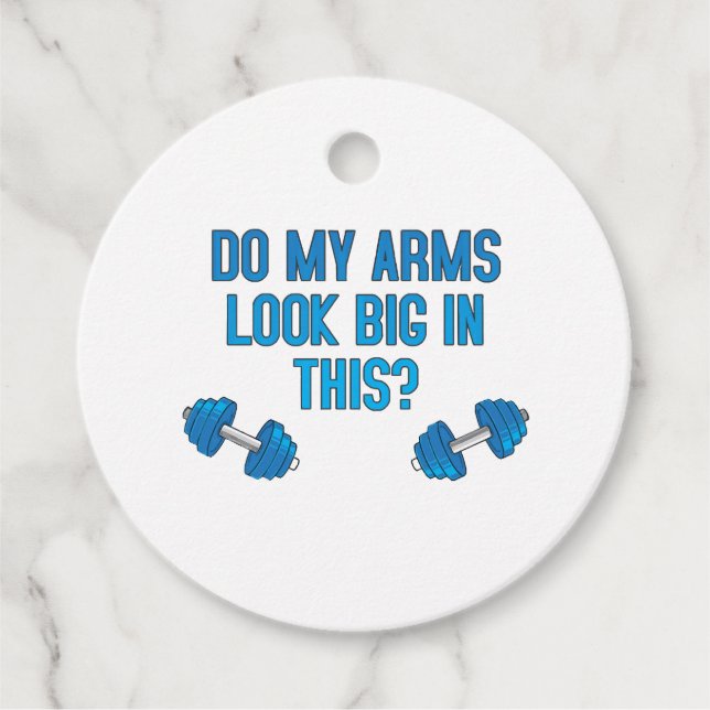 Sehen meine Arme darin groß aus? Geschenkanhänger (Vorderseite)