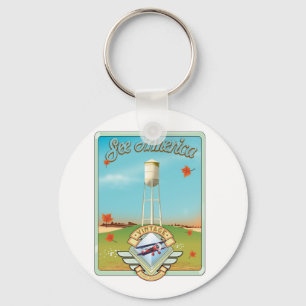Sehen Sie Amerika Vintage 50er Jahre Flugposter Schlüsselanhänger