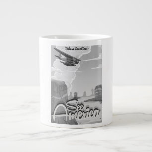 Sehen Sie Amerika Vintage-Cartoon Jumbo-Tasse