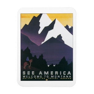 Sehen Sie Amerika ~ Willkommen nach Montana Magnet