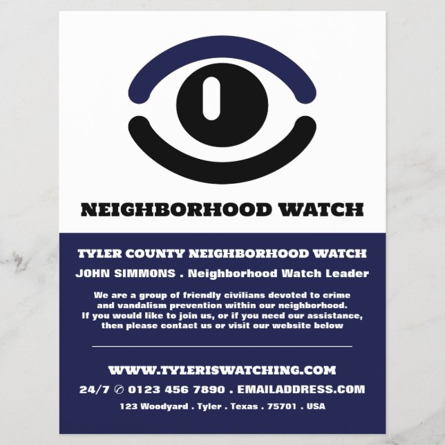 Sehen Sie Augen, die Nachbarschaftsgemeinde sieht  Flyer (Vorne)